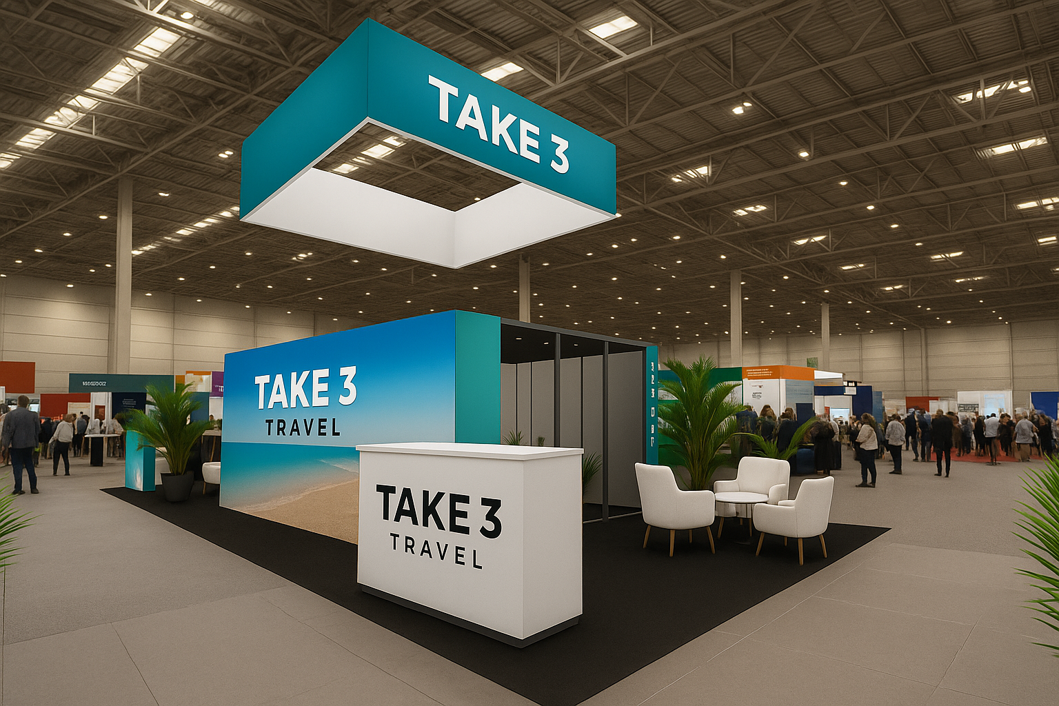 20×20 Orlando Exhibit Rental for Travel Brands